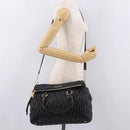 Miu Miu Matelasse Hand Bag Leather 2way Black Gold Auth am12113V-25