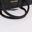 Miu Miu Matelasse Hand Bag Leather 2way Black Gold Auth am12113V-7