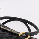 Miu Miu Matelasse Hand Bag Leather 2way Black Gold Auth am12113V-14