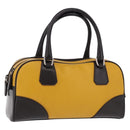 PRADA Hand Bag Leather Yellow Silver Auth am12115V-1