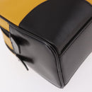 PRADA Hand Bag Leather Yellow Silver Auth am12115V-10