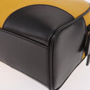 PRADA Hand Bag Leather Yellow Silver Auth am12115V-11