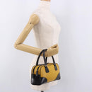 PRADA Hand Bag Leather Yellow Silver Auth am12115V-26