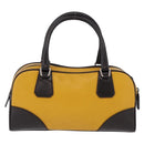 PRADA Hand Bag Leather Yellow Silver Auth am12115V-3