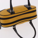 PRADA Hand Bag Leather Yellow Silver Auth am12115V-6
