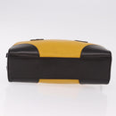 PRADA Hand Bag Leather Yellow Silver Auth am12115V-9