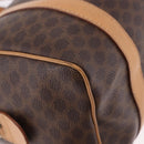 CELINE Macadam Canvas Mini Boston Bag PVC Leather Brown Gold Auth am12116A-9