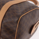 CELINE Macadam Canvas Mini Boston Bag PVC Leather Brown Gold Auth am12116A-14