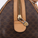 CELINE Macadam Canvas Mini Boston Bag PVC Leather Brown Gold Auth am12116A-17