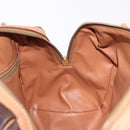CELINE Macadam Canvas Mini Boston Bag PVC Leather Brown Gold Auth am12116A-19