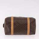 CELINE Macadam Canvas Mini Boston Bag PVC Leather Brown Gold Auth am12116A-5