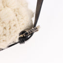 FENDI Mamma Baguette Shoulder Bag Wool White Black Auth am12117SAV-19