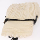 FENDI Mamma Baguette Shoulder Bag Wool White Black Auth am12117SAV-21
