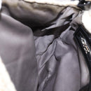 FENDI Mamma Baguette Shoulder Bag Wool White Black Auth am12117SAV-23