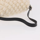 FENDI Mamma Baguette Shoulder Bag Wool White Black Auth am12117SAV-7