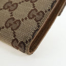GUCCI GG Canvas Trifold Wallet Beige Gold Auth am12120V-16
