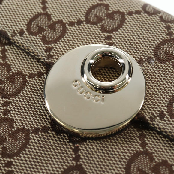GUCCI GG Canvas Trifold Wallet Beige Gold Auth am12120V