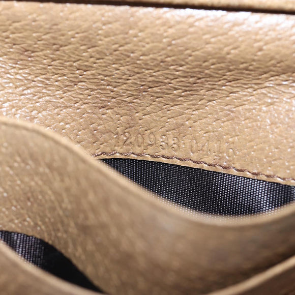 GUCCI GG Canvas Trifold Wallet Beige Gold Auth am12120V