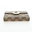 GUCCI GG Canvas Trifold Wallet Beige Gold Auth am12120V-6