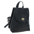 Coach Backpack Leather Black Gold Auth am12121A-1