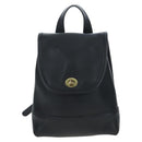 Coach Backpack Leather Black Gold Auth am12121A-2