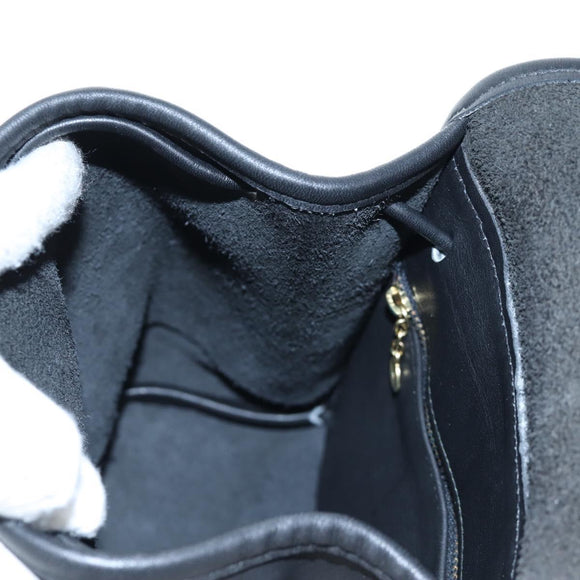 Coach Backpack Leather Black Gold Auth am12121A