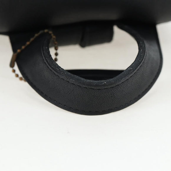 Coach Backpack Leather Black Gold Auth am12121A