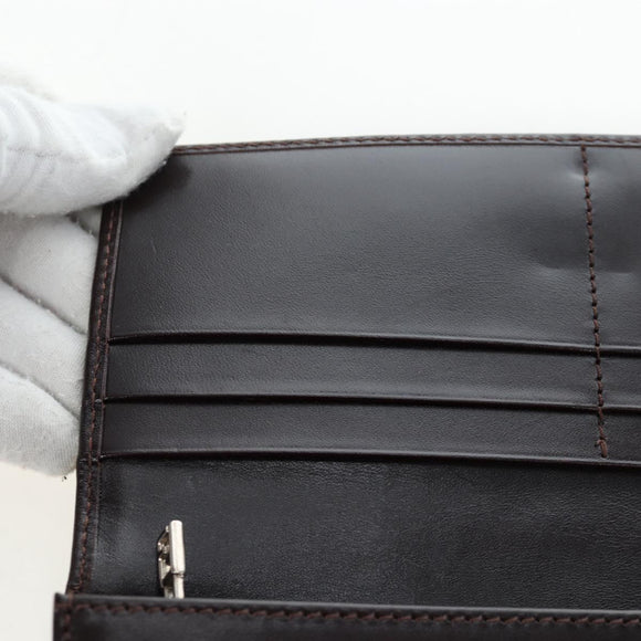 FENDI Zucca Canvas Bifold Wallet Long Wallet Black Brown Auth am12123V