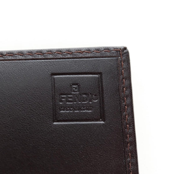FENDI Zucca Canvas Bifold Wallet Long Wallet Black Brown Auth am12123V