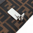 FENDI Zucca Canvas Bifold Wallet Long Wallet Black Brown Auth am12123V-17