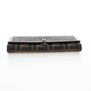 FENDI Zucca Canvas Bifold Wallet Long Wallet Black Brown Auth am12123V-7