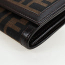 FENDI Zucca Canvas Bifold Wallet Long Wallet Black Brown Auth am12123V-9
