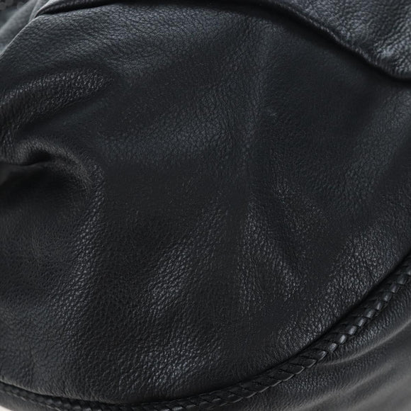 GUCCI Fringe Tote Bag Leather Black Gold 257029 Auth am12125V