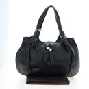 GUCCI Fringe Tote Bag Leather Black Gold 257029 Auth am12125V-12