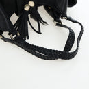 GUCCI Fringe Tote Bag Leather Black Gold 257029 Auth am12125V-7