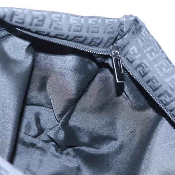 FENDI Zucchino Canvas Tote Bag Black Silver Auth am12126V