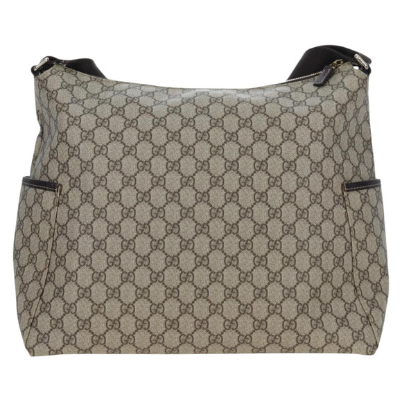 GUCCI GG Supreme Shoulder Bag PVC Beige Gold 201767 Auth am12127V