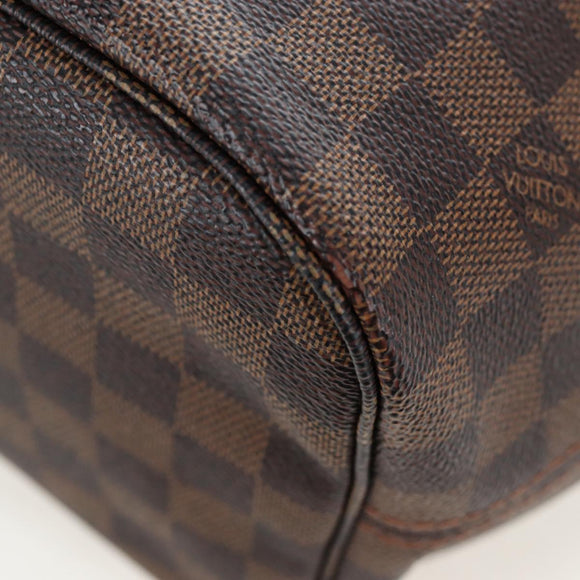 LOUIS VUITTON Damier Ebene Rose valerine Neverfull MM Bag N41603 Auth am12129M