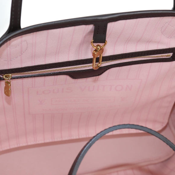 LOUIS VUITTON Damier Ebene Rose valerine Neverfull MM Bag N41603 Auth am12129M