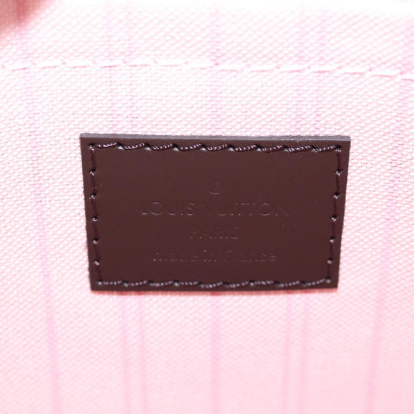 LOUIS VUITTON Damier Ebene Rose valerine Neverfull MM Bag N41603 Auth am12129M