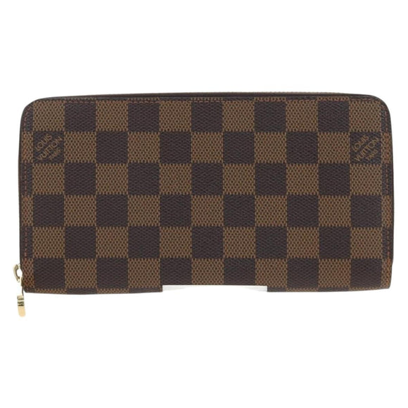 LOUIS VUITTON Damier Ebene Zippy Wallet Long Wallet N41661 LV Auth am12132V