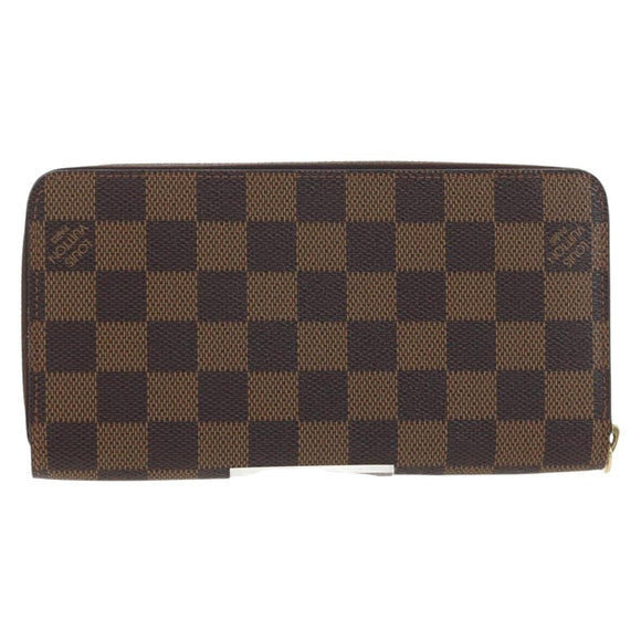 LOUIS VUITTON Damier Ebene Zippy Wallet Long Wallet N41661 LV Auth am12132V