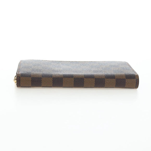LOUIS VUITTON Damier Ebene Zippy Wallet Long Wallet N41661 LV Auth am12132V