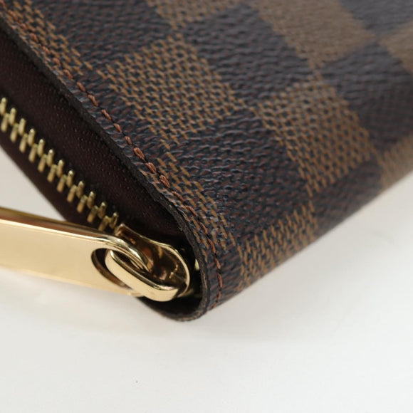 LOUIS VUITTON Damier Ebene Zippy Wallet Long Wallet N41661 LV Auth am12132V