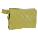 CHANEL Waist bag Caviar Skin Lime Yellow Gold CC Auth am12134V-1