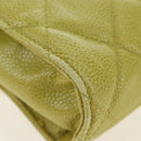 CHANEL Waist bag Caviar Skin Lime Yellow Gold CC Auth am12134V-12
