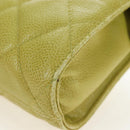 CHANEL Waist bag Caviar Skin Lime Yellow Gold CC Auth am12134V-13