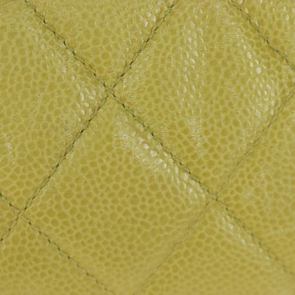 CHANEL Waist bag Caviar Skin Lime Yellow Gold CC Auth am12134V