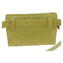 CHANEL Waist bag Caviar Skin Lime Yellow Gold CC Auth am12134V-4