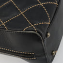 CHANEL Wild Stitch Hand Bag Leather Black CC Auth am12135-11